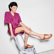 FitFlop Sandalias Femenino Gracie Rubber-Buckle Leather Toe-Post Sandals Light Tan