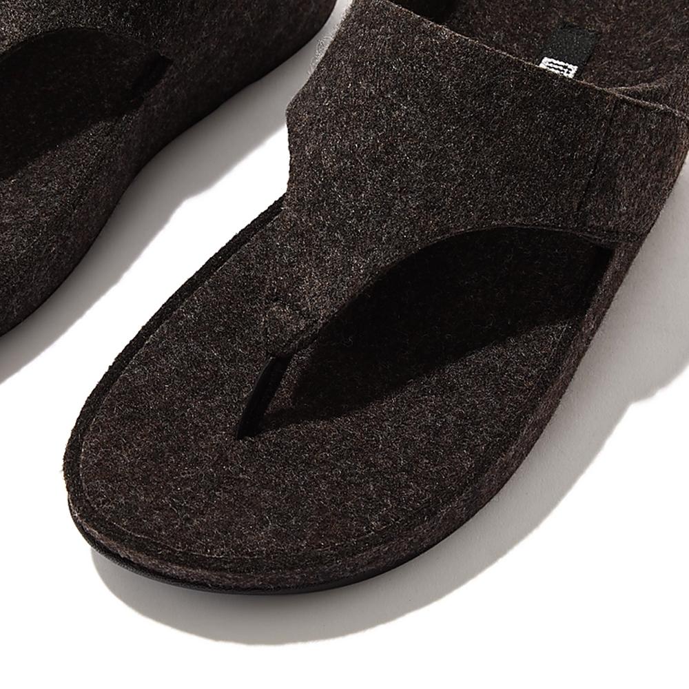 FitFlop Sandalias Femenino Shuv E01 Adjustable Felt Toe-Post Sandals All Black