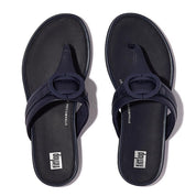 FitFlop Sandalias Femenino Gracie Rubber-Circlet Leather Toe-Post Sandals Midnight Navy