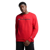 Champion Fleece Masculino Powerblend Graphic Crew Fleece Red Scarlet