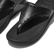 FitFlop Sandalias Femenino Lulu Rubber-Stud Leather Toe-Post Sandals Black