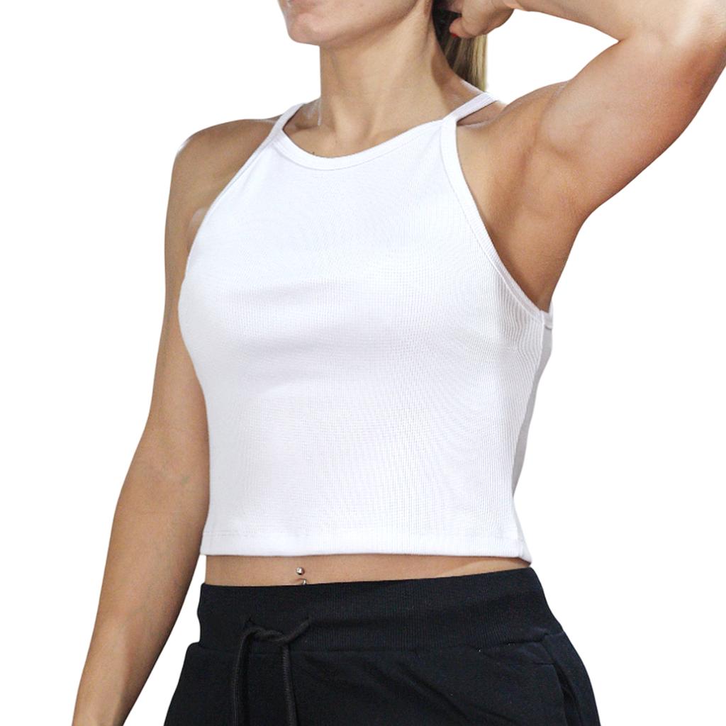 30-630359-1CR AVIA PRENDAS CROP TOPS FEMENINO RUNNING FUNCHAT WHITE