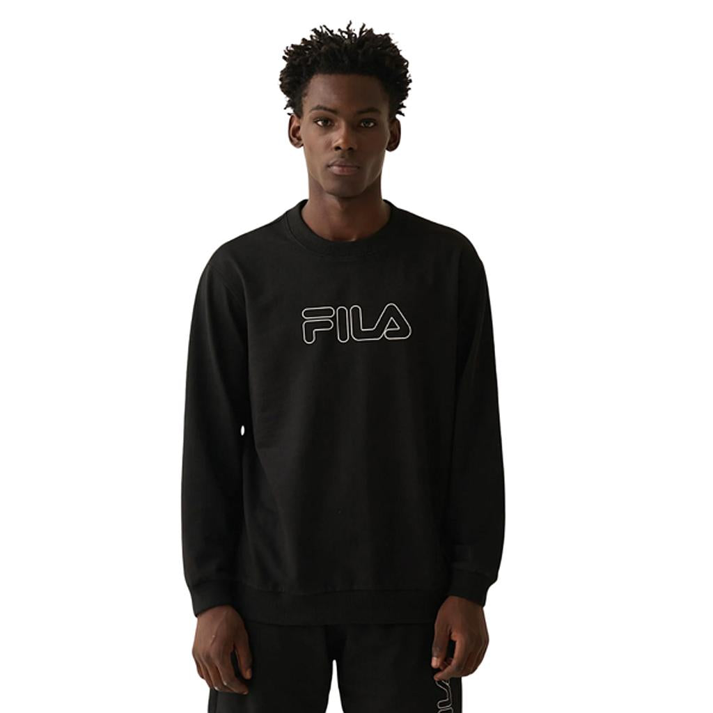 F11L01636-312 Fila Prendas Sueters Masculino Moda Letter Outline Light Black/White