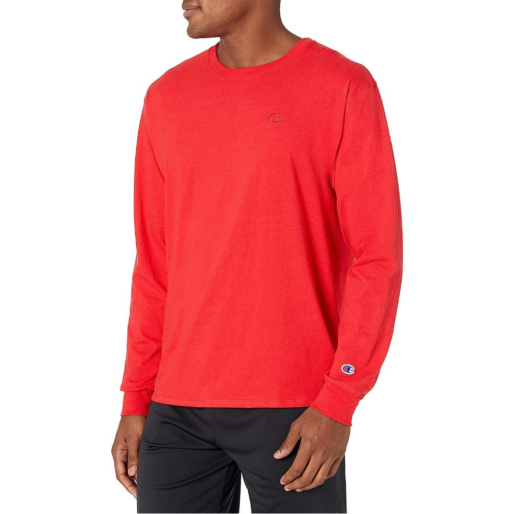 T2978-040 CHAMPION PRENDAS REMERAS MASCULINO CLASSIC JERSEY LONG SLEEVE TEE SCARLET