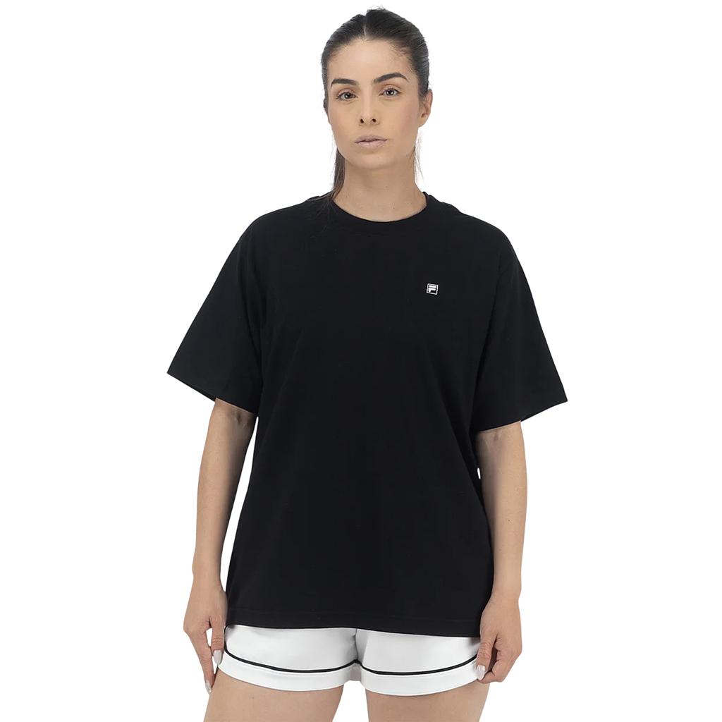 Fila Remeras Femenino Moda Oversized Letter Graphic Black