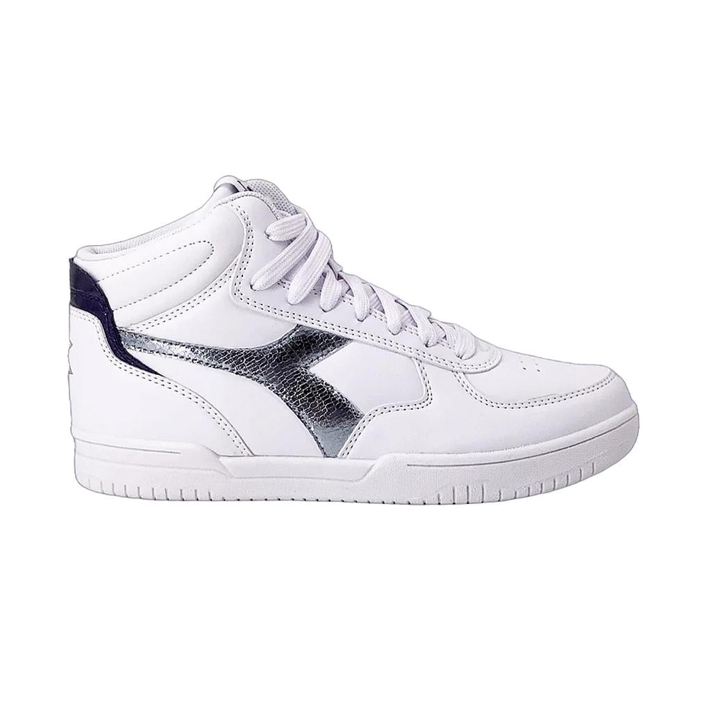 101.180857-C0516 DIADORA CALZADOS LIFESTYLE FEMENINO MODA RAPTOR MID CRYSTAL WN WHITE/SILVER