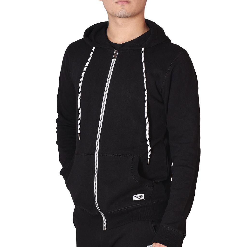 3-HOODIE-1 PONY PRENDAS CANGUROS MASCULINO MODA ZIPPER BLACK