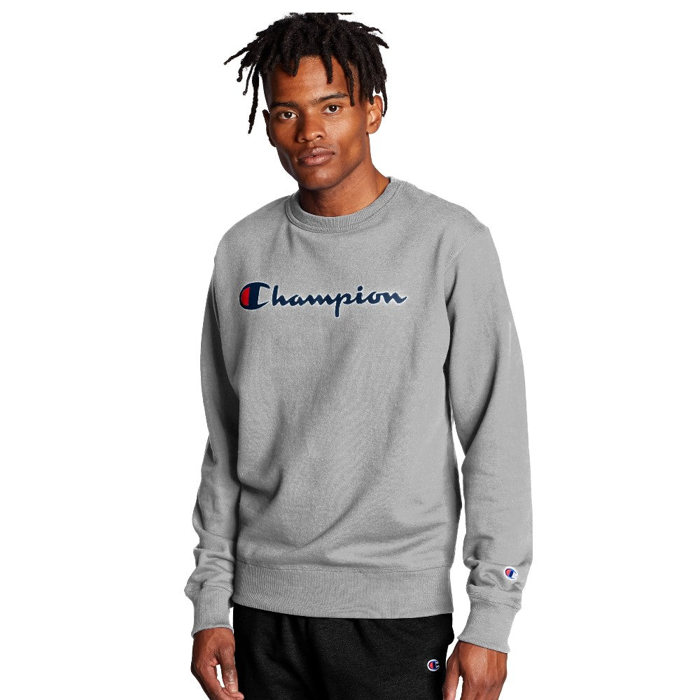 GF88HY06794-1IC CHAMPION PRENDAS FLEECE MASCULINO POWERBLEND GRAPHIC CREW FLEECE OXFORD GRAY