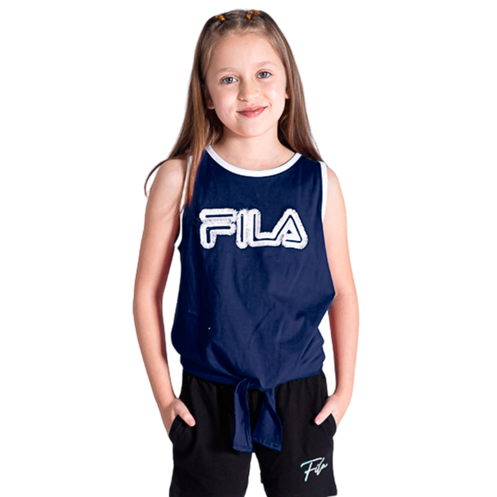 SS24SCG031-180 FILA PRENDAS CAMISILLAS NIÑOS GRETTA T SHIRTS FILA NAVY/WHITE