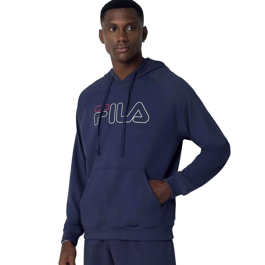 F11L00871-140 FILA PRENDAS CANGUROS MASCULINO MODA HOODY LETTER OUTLINE LIGHT NAVY