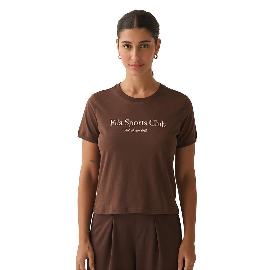 Fila Remeras Femenino Moda Regular Sport Club Dark Brown