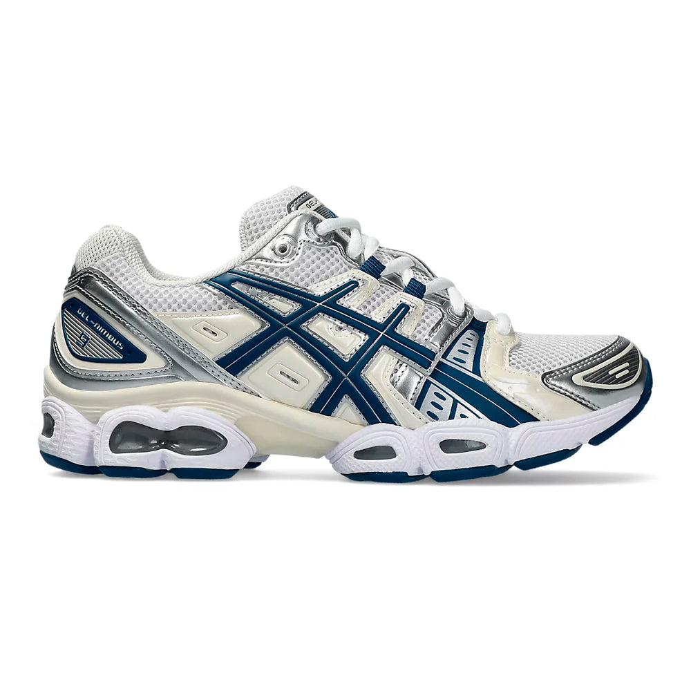 Asics Deportivos Femenino Running Gel Nimbus 9 White/Light Indigo