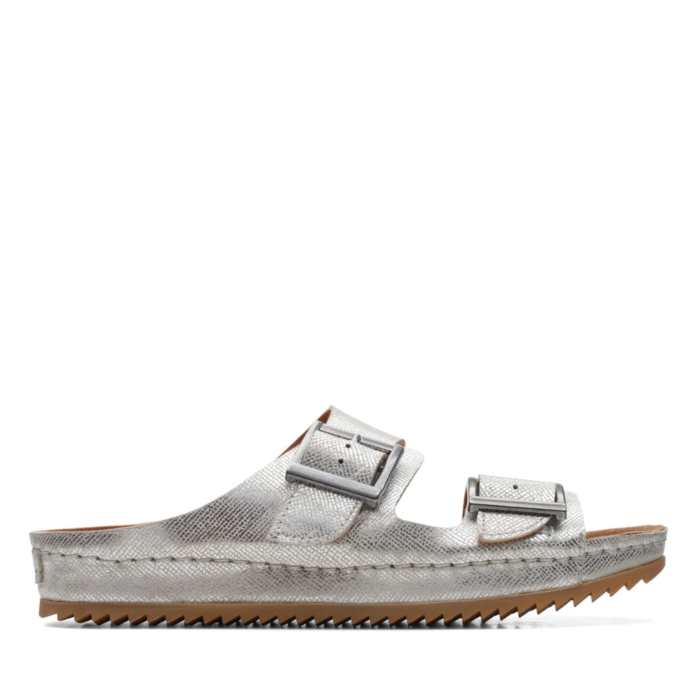 Clarks Sandalias Femenino Brookleigh Sun Silver Leather