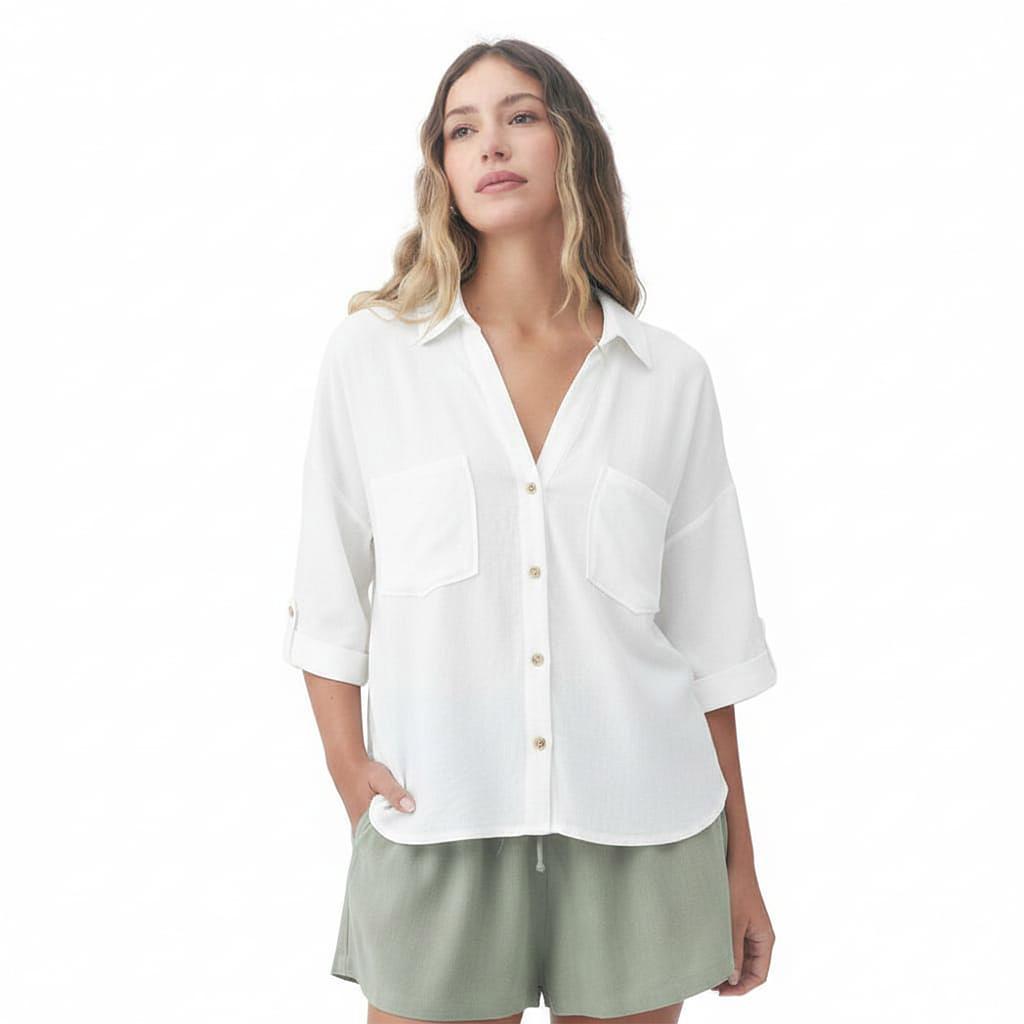 26160701-00 Roxy Prendas Camisas Femenino Moda Caracas White