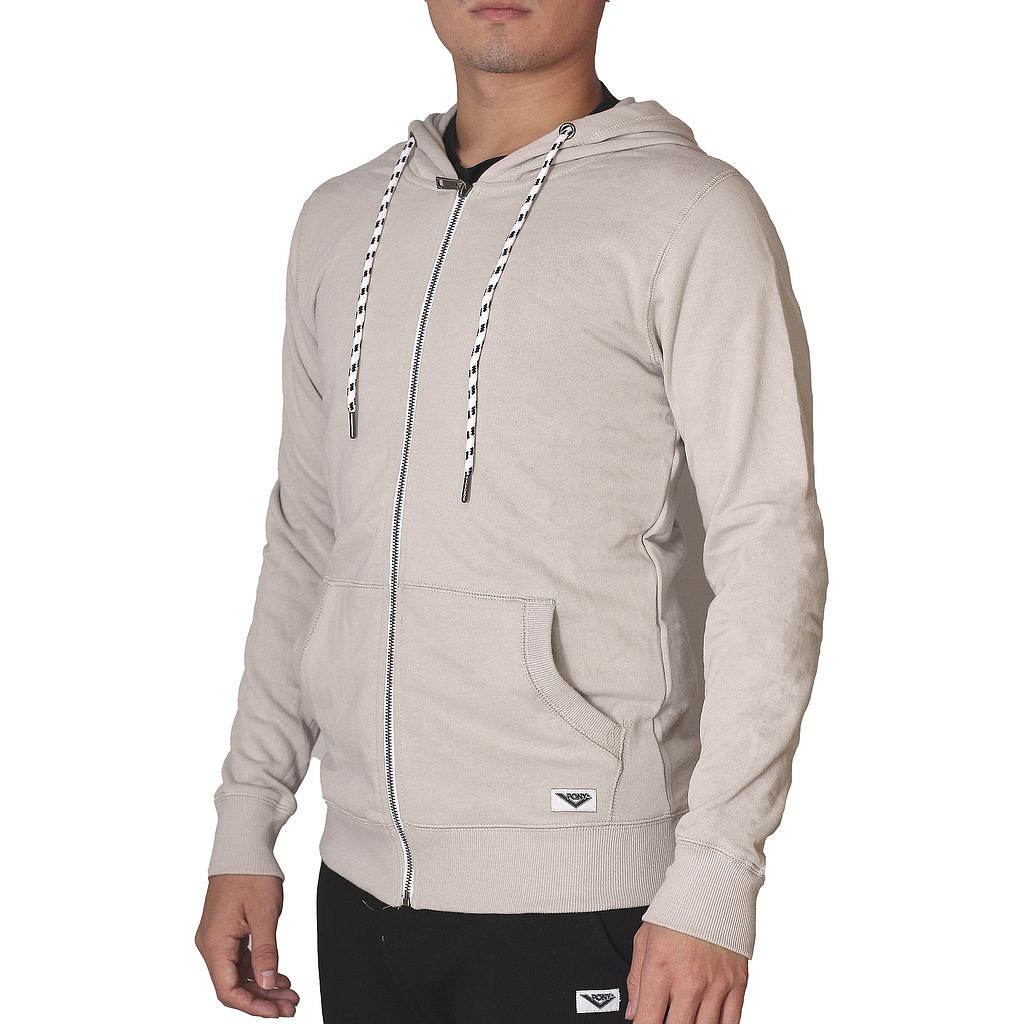 3-HOODIE-46 PONY PRENDAS CANGUROS MASCULINO MODA ZIPPER LIGHT GREY