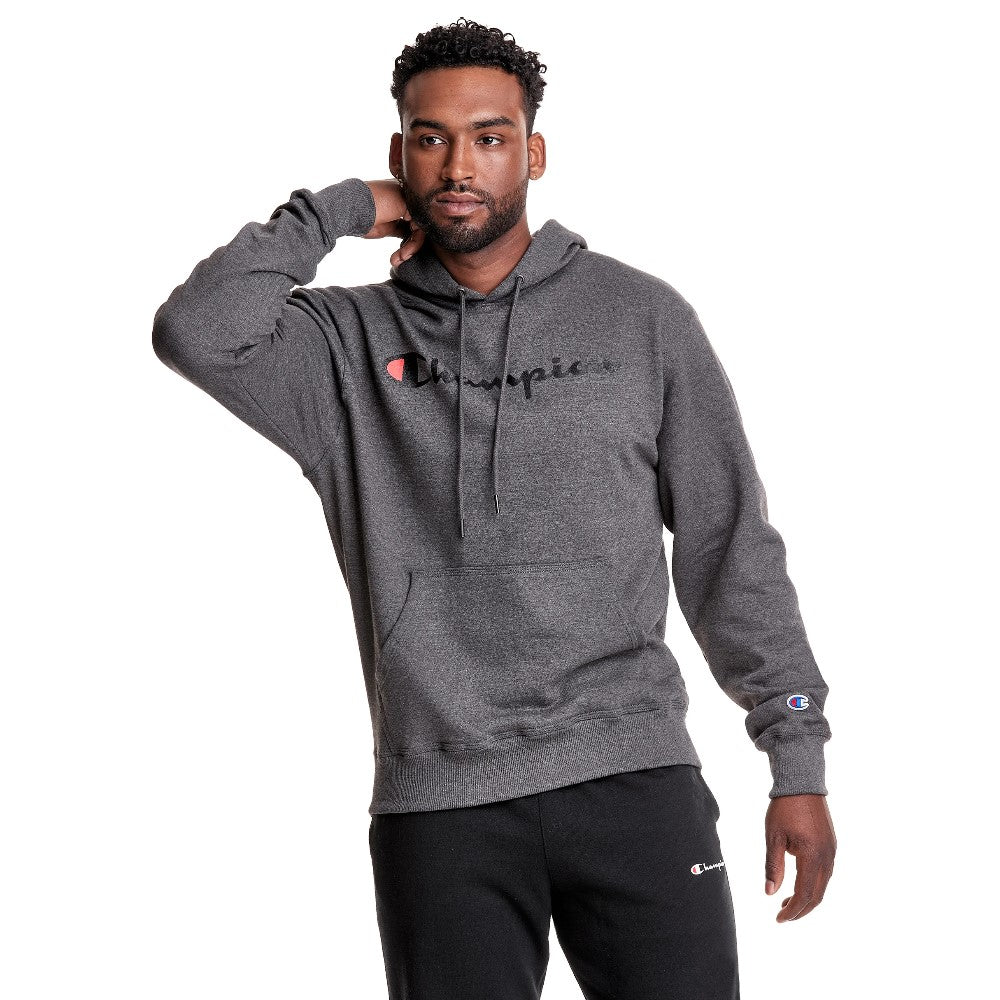 GF89HY06794-0OC CHAMPION PRENDAS FLEECE HOODIE MASCULINO POWERBLEND GRAPHIC HOODIE FLEECE GRANITE HEATHER