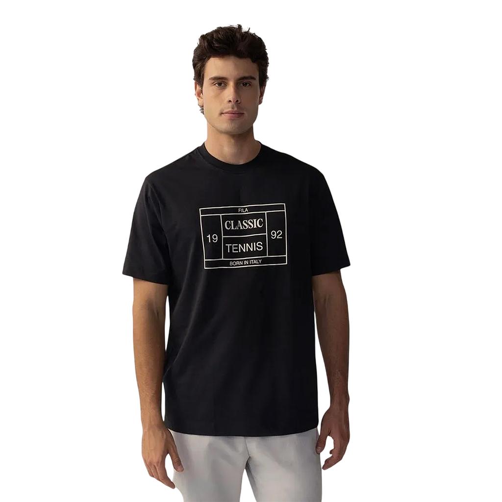 Fila Remeras Masculino Moda Comfort Tennis Union Classics Black