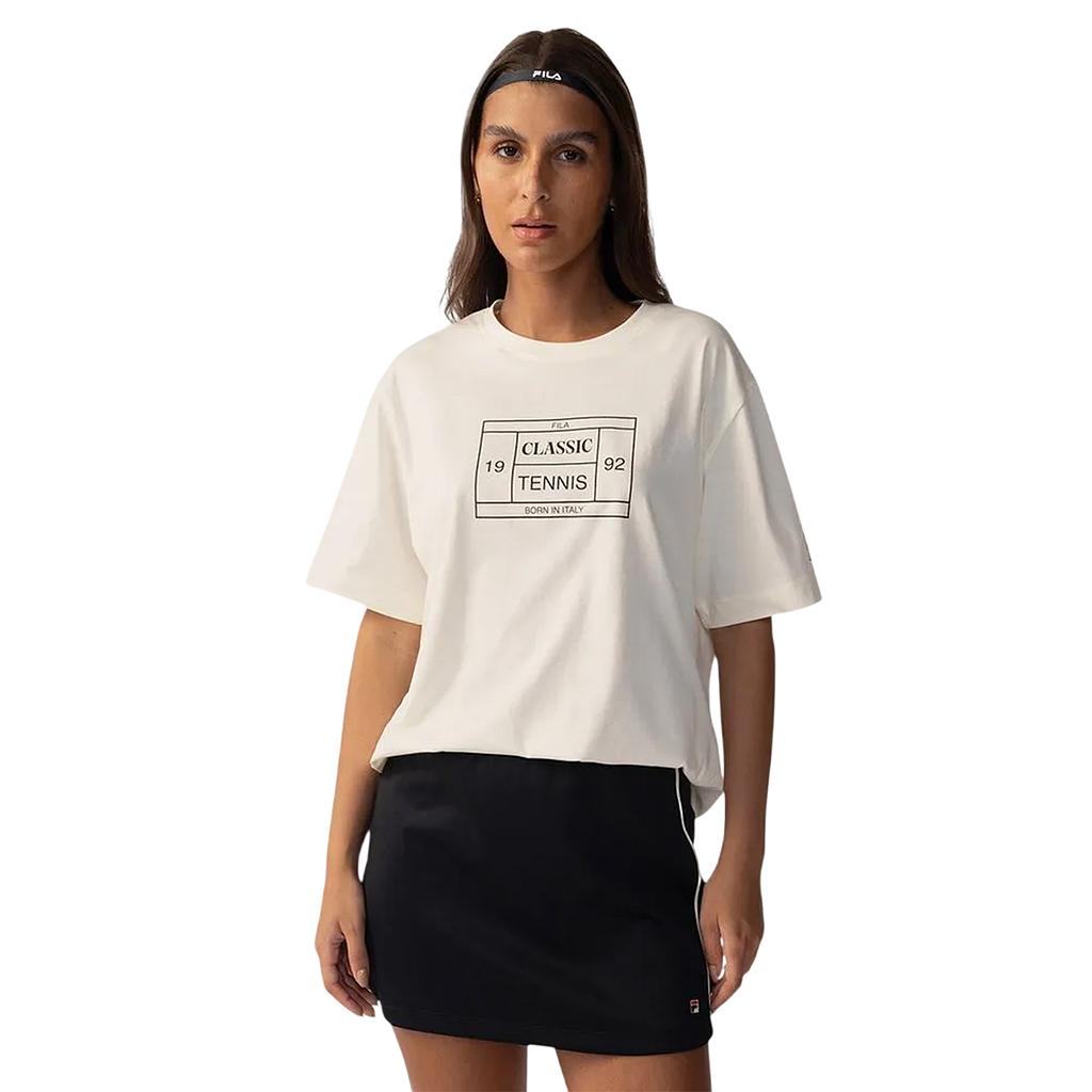 Fila Remeras Femenino Moda Over Classic Tennis Off White Gardenia