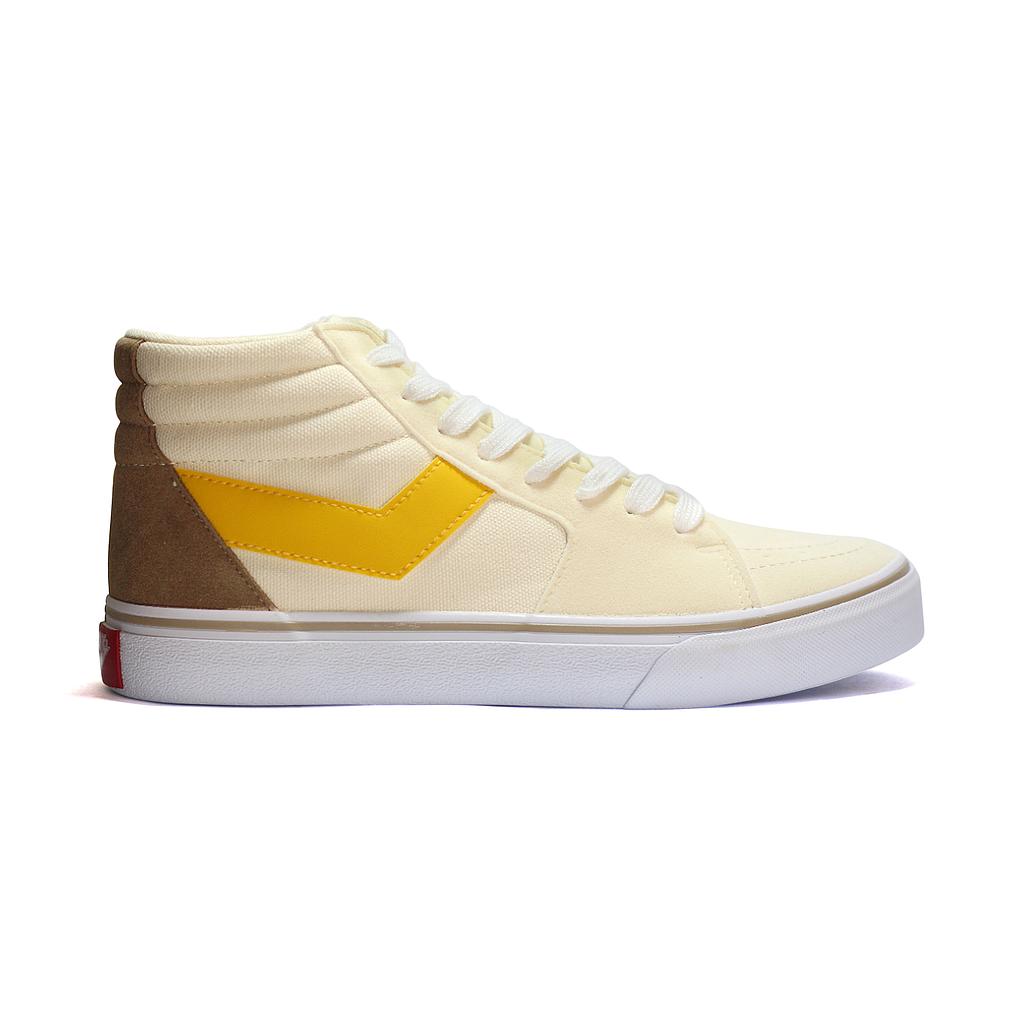 CF-1189H-L-25 PONY CALZADOS LIFESTYLE FEMENINO MODA CONEY CLASSIC HIGH CREAM/CAKHI/MUSTARD
