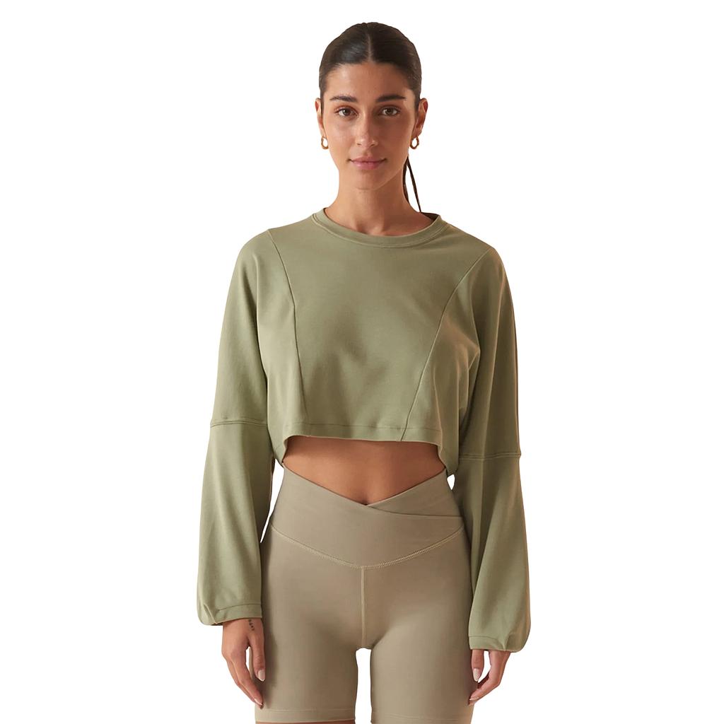 F12AT01093-1738 FILA PRENDAS REMERAS MANGAS LARGAS FEMENINO TRAINING COAT TOUCH GYM GREEN SALVIA