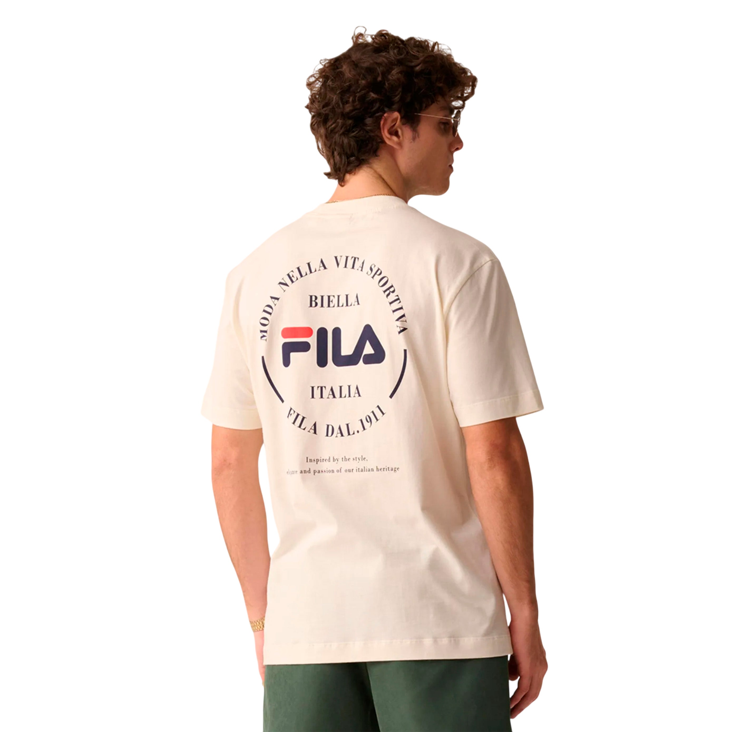 F11L01487-3538 FILA PRENDAS REMERAS MASCULINO MODA COMFORT BIELLA 1911 OFF WHITE GARDENIA