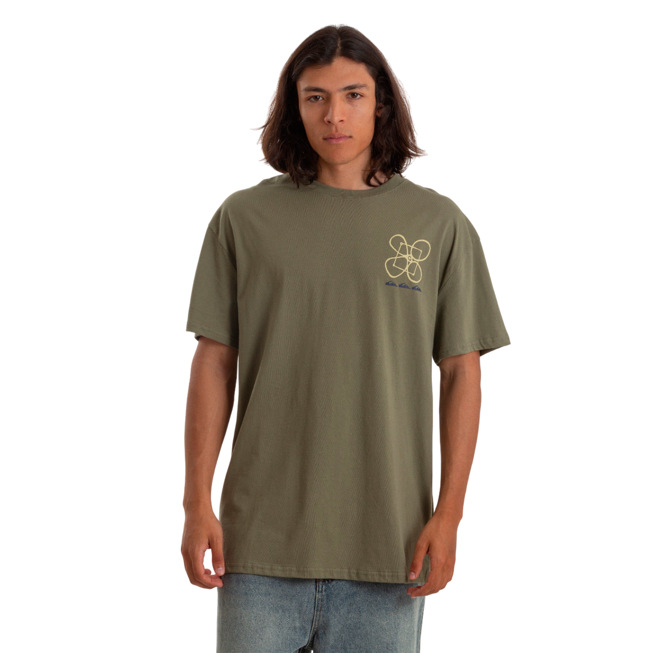 26140630-91 Quiksilver Prendas Remeras Masculino Moda Outside Inside Green