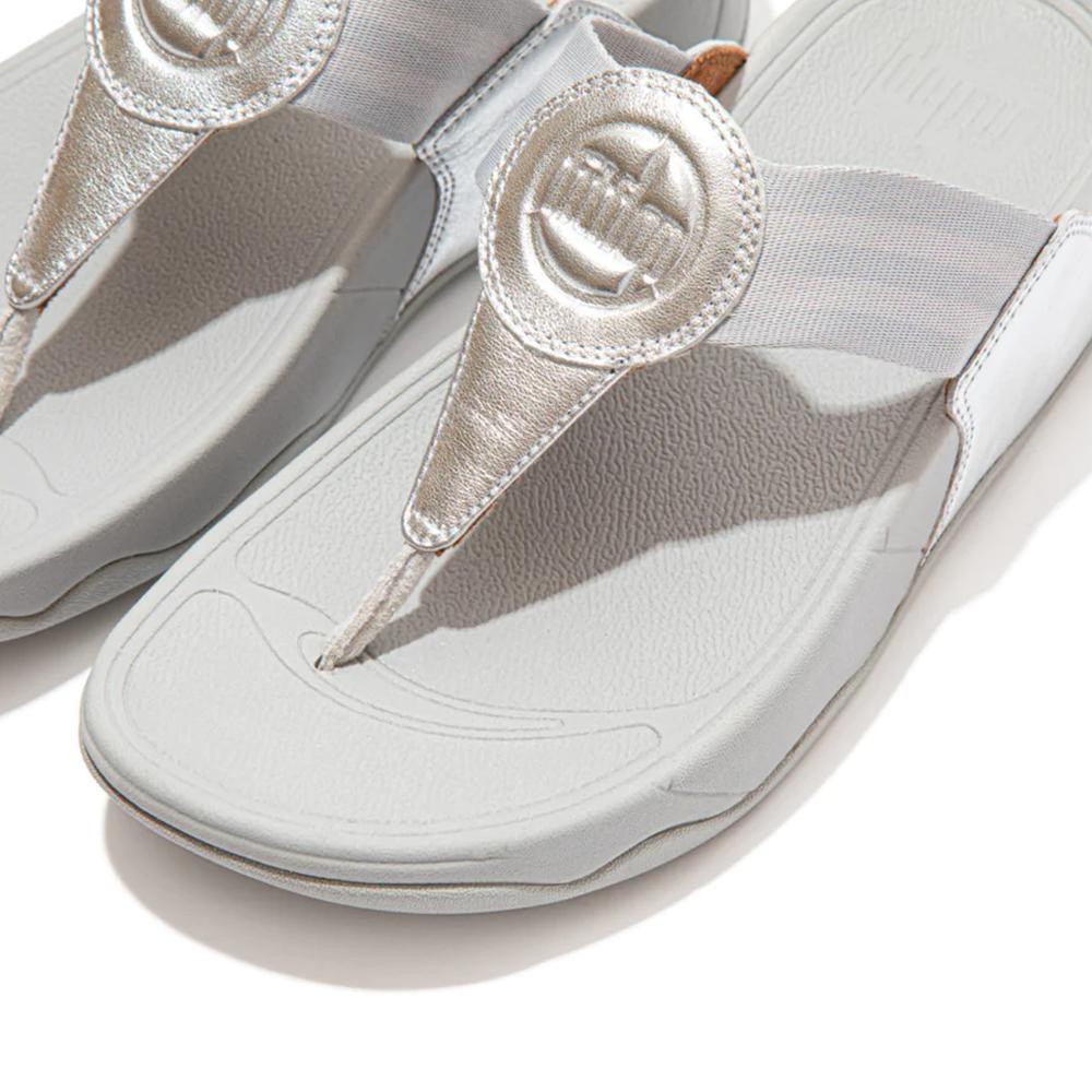 FitFlop Sandalias Femenino Walkstar Toe-Post Sandals Silver