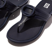 FitFlop Sandalias Femenino Gracie Rubber-Circlet Leather Toe-Post Sandals Midnight Navy