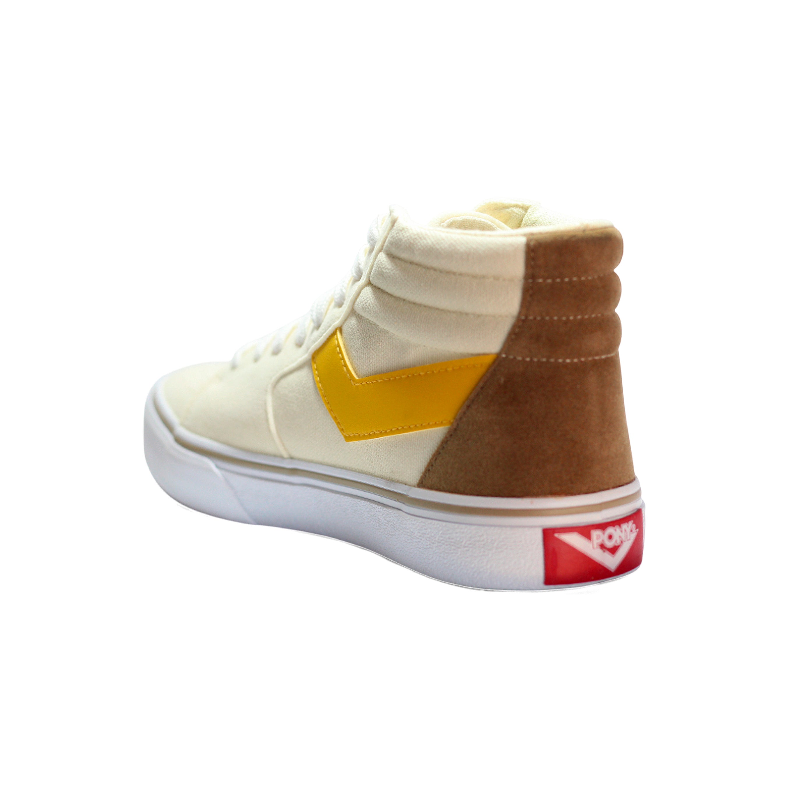 CF-1189H-L-25 PONY CALZADOS LIFESTYLE FEMENINO MODA CONEY CLASSIC HIGH CREAM/CAKHI/MUSTARD