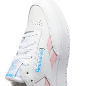 Reebok Classics Femenino Club C Double Revenge Ftwr White/Pink Glow/Radiant Aqua